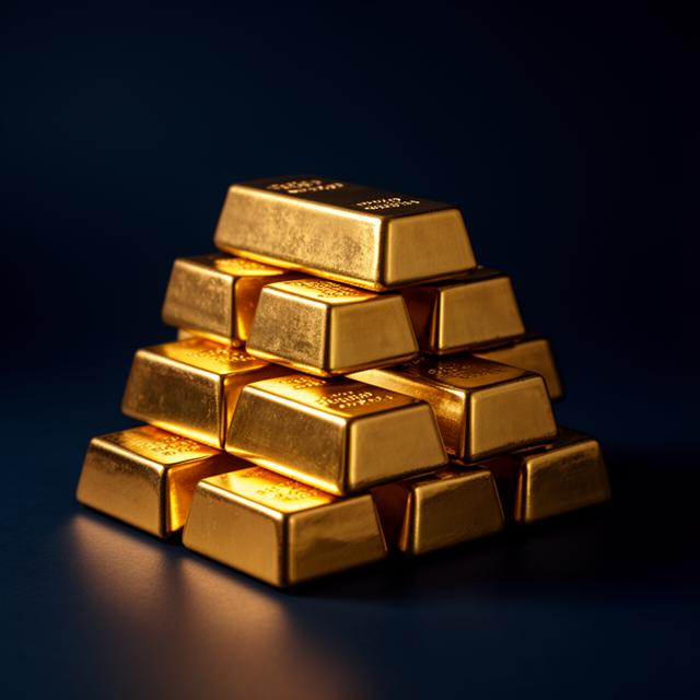 Physical gold bars in vault